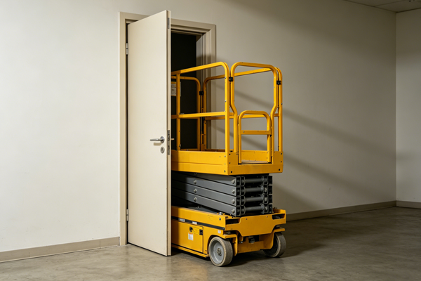 Scissor Lift Passing Through Doorway